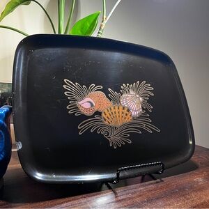 Couroc Black seashell tray